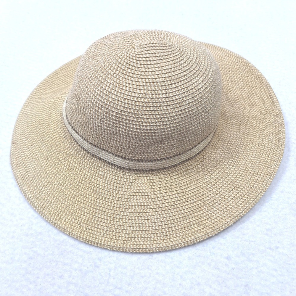 Solar Escape Sun Hat Womens One Size Tan Wide Brim Straw Beach Coastal